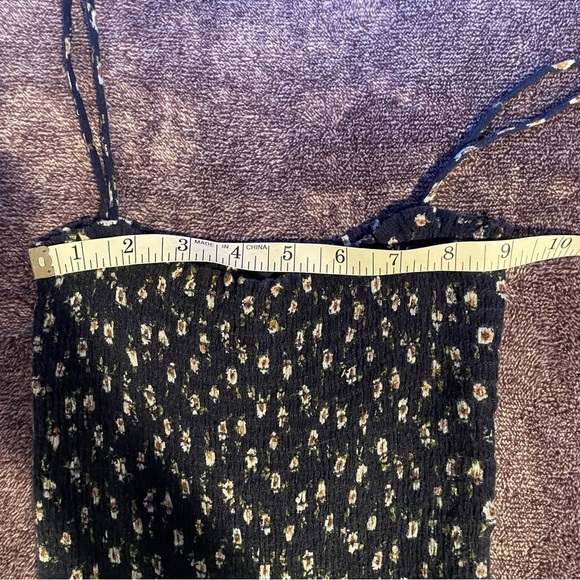 Blue life fiesta jumpsuit ditsy floral flare leg smocked navy women’s XS - Picture 9 of 10